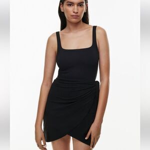 Aritzia Wilfred Black Saturn Mini Dress with Wrap Skirt
